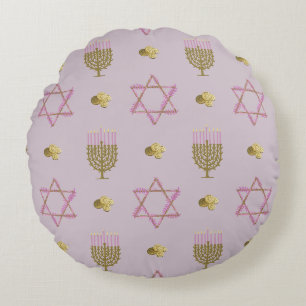 Hanukkah round cushion