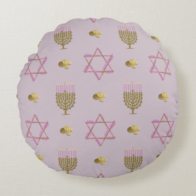 Hanukkah  round cushion (Front)