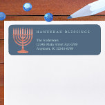 Hanukkah Rustic Menorah Chic Elegant Holiday<br><div class="desc">Personalised Hanukkah return address labels are a chic way to dress up your Festival of Lights cards and Hanukkah party invitation mailings. Set on a rich blue background, a faux wood menorah on the left of the address label combines the traditional with the elegant along with a touch of rustic...</div>