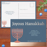 Hanukkah Rustic Menorah Greeting Or Invitation<br><div class="desc">These personalised Hanukkah postcards are fully customisable so you can edit them into holiday greetings or party invitations. With five text templates to personalise and real foil accents, the design of these Chanukah postcards is ready to be made your own. A large border of solid real foil printing at the...</div>