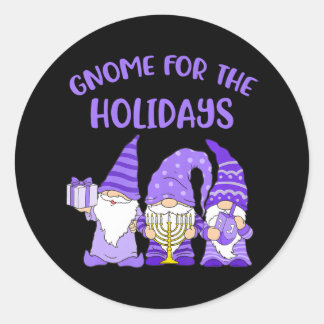 Hanukkah s Gnome For The Holidays Jewish Hanukkah Classic Round Sticker