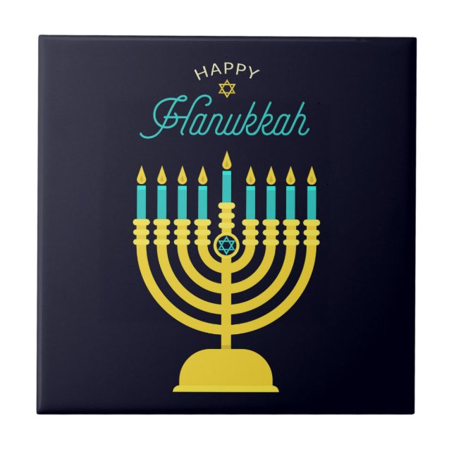 Hanukkah Shabbat Art Tile (Front)