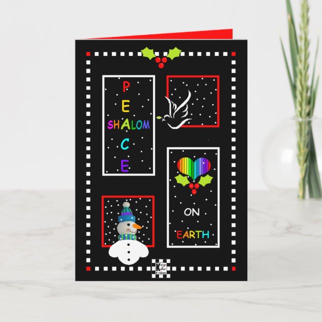 Hanukkah Shalom On Earth Card (Front)