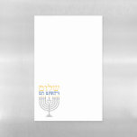 Hanukkah Shalom Peace on Earth Magnetic Dry Erase Sheet<br><div class="desc">Hanukkah Shalom Peace on Earth Dry Erase Magnet - fun for the festive holiday season. Elegant silver menorah with gold and blue lettering. Easy to customise with text, fonts, and colours. Created by Zazzle pro designer BK Thompson exclusively for Kate’s Creations; please contact us if you need assistance, have questions,...</div>