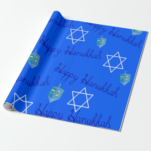 Hanukkah Shopping Wrapping Paper (Unrolled)