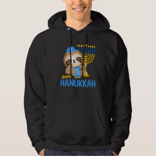 Hanukkah Sloth Menorah Pyjamas for Hebrew Girls Wo Hoodie