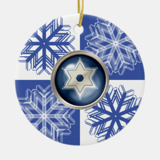 Hanukkah Snowflake Star of David Holiday Ornament