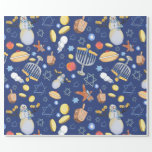 Hanukkah Snowman and Menorah Wrapping paper<br><div class="desc">Whimsical watercolor snowmen,  menorah,  sufganiyot,  dreidels and more decorate this fun Hanukkah wrapping paper.</div>