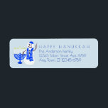Hanukkah Snowman Chrismukkah Add Your Details<br><div class="desc">Fun snowman address labels for Hanukkah or Chrismukkah in shades of blue and white. Personalise these by adding your details from your name and address to a short optional holiday message. This cute design of a deep blue Chanukah Hanukiah and a snowman dressed to match is my original artwork making...</div>