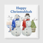 Hanukkah Snowman Christmas Chrismukkah   Magnet<br><div class="desc">This design may be personalised in the area provided by changing the photo and/or text. Or it can be customised by clicking Personalise this Template and then choosing the click to customise further option and delete or change the colour of the background, add text, change the text colour or style,...</div>