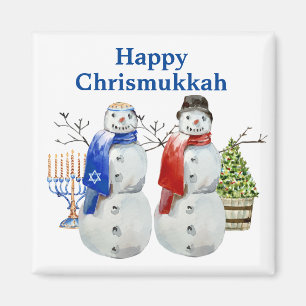 Hanukkah Snowman Christmas Chrismukkah Magnet