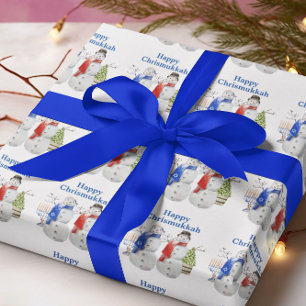Hanukkah Snowman Christmas Chrismukkah   Wrapping Paper