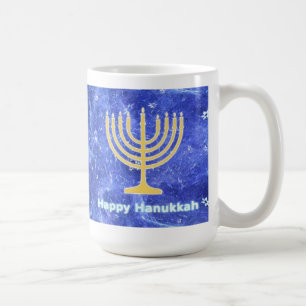 Hanukkah Snowstorm Menorah Coffee Mug