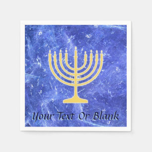 Hanukkah Snowstorm Menorah Napkin