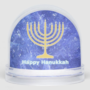 Hanukkah Snowstorm Menorah Snowglobe