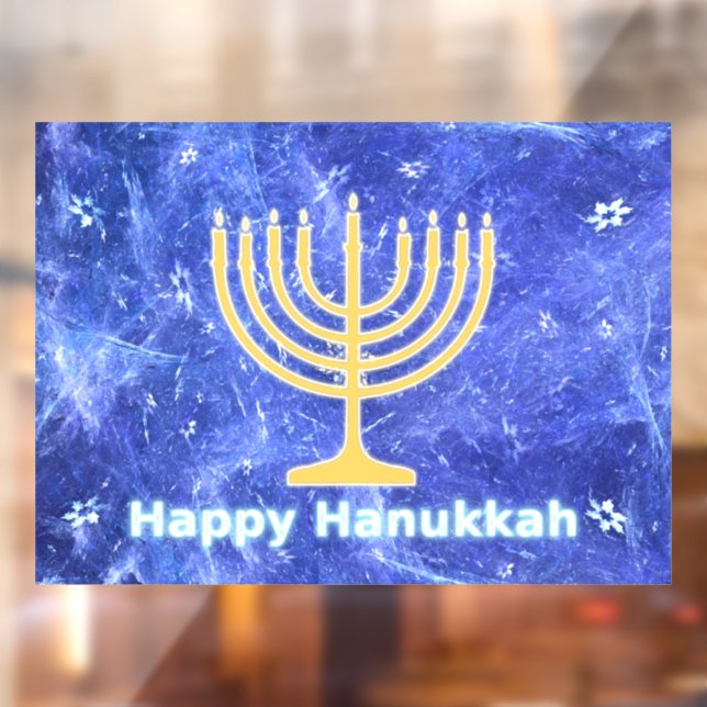Hanukkah Snowstorm Menorah Window Cling (Sheet 2)