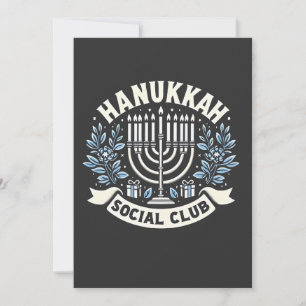 Hanukkah Social Club Funny Jewish Hanukkah  Invitation
