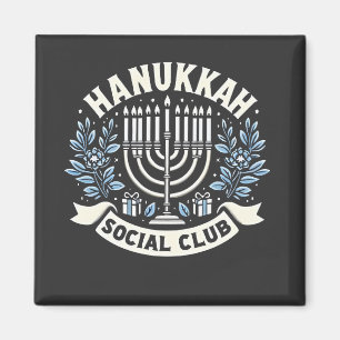 Hanukkah Social Club Funny Jewish Hanukkah Magnet