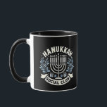 Hanukkah Social Club Funny Jewish Hanukkah Mug<br><div class="desc">Funny Jewish humour, Hanukkah 2025 joke, Jewish pride design, dreidel club style, menorah and mischief, casual Hanukkah party, modern holiday joke, Jewish culture pride, festive club theme, light and laugh</div>