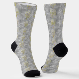 Hanukkah Socks "Elegant Menorahs"