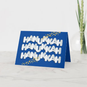 Hanukkah Sparkle Gold Stars Greeting Card