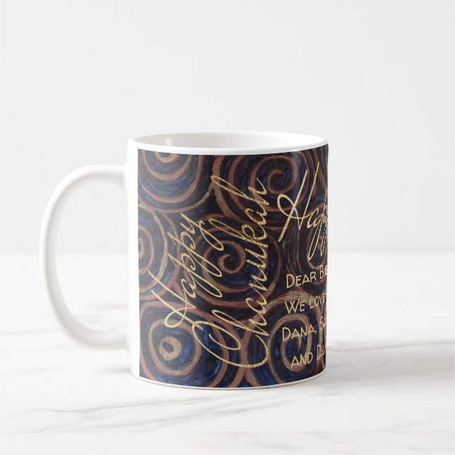Hanukkah Spinning Golds Coffee Mug (Left)
