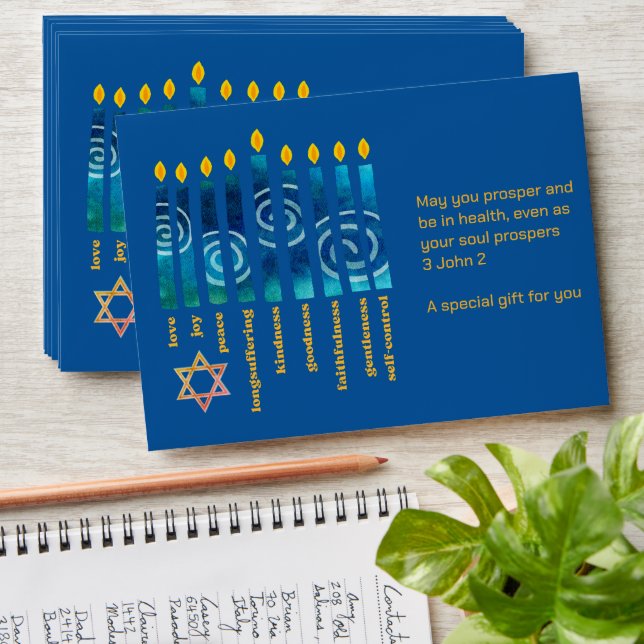 HANUKKAH Spiritual Fruit Chanukah Gelt Envelope (Stacked)