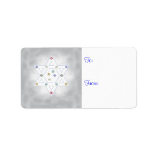 Hanukkah Star and Snowflakes Grey Label