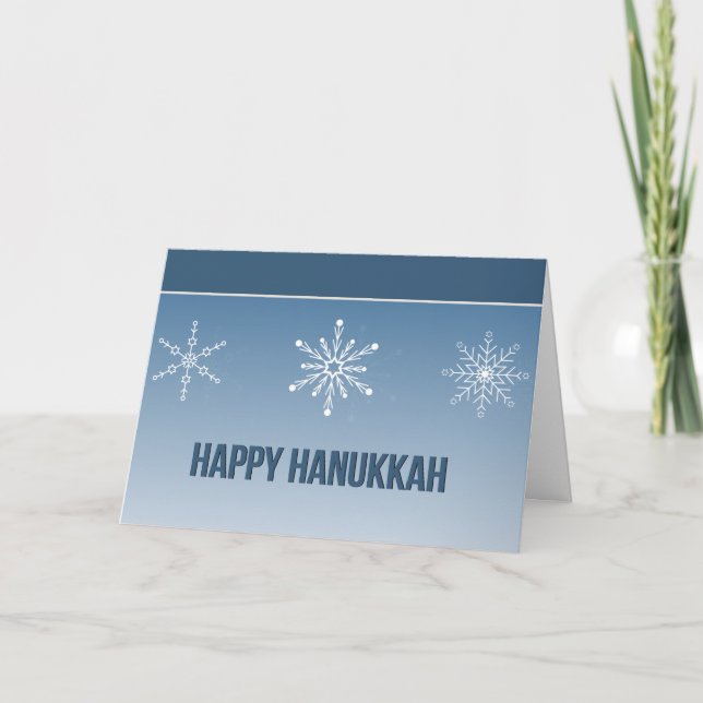 Hanukkah Star Flakes Holiday Card (Front)