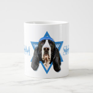 Hanukkah Star of David - Basset Hound - Jasmine Large Coffee Mug