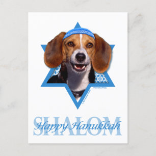Hanukkah Star of David - Beagle Holiday Postcard
