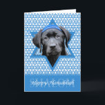 Hanukkah Star of David - Black Labrador Holiday Card<br><div class="desc">What could make saying Happy Hanukkah more fun than having this Black Labrador Dog wearing a Yamaka surrounded by the Star of David. This whimsical holiday design will be sure to delight your friends and family as well as other animal lovers. This design is available in over 100 Dog Breeds....</div>