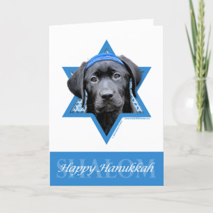 Hanukkah Star of David - Black Labrador Holiday Card