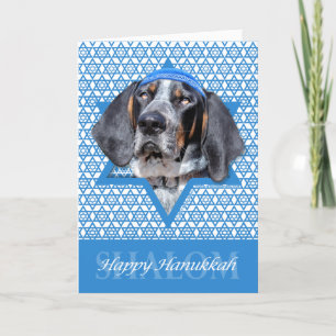 Hanukkah Star of David - Bluetick Coonhound Chuck Holiday Card