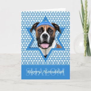 Hanukkah Star of David - Boxer - Vindy Holiday Card