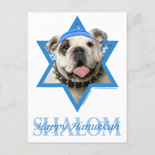 Hanukkah Star of David - Bulldog Holiday Postcard