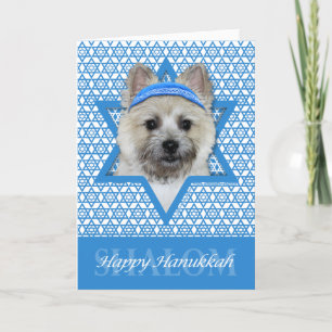Hanukkah Star of David - Cairn Terrier - Teddy Bea Holiday Card