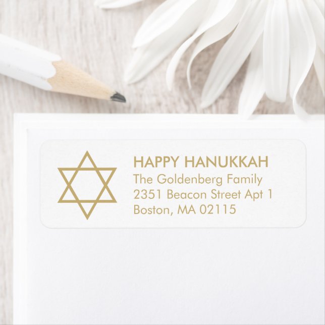 Hanukkah Star of David custom gold white modern (Insitu)