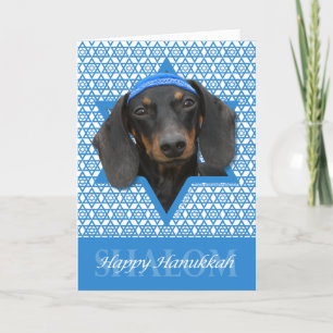 Hanukkah Star of David - Dachshund - Winston Holiday Card