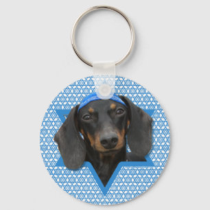 Hanukkah Star of David - Dachshund - Winston Key Ring