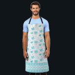 HANUKKAH STAR OF DAVID, DOVES, HANUKKAH CANDLES APRON<br><div class="desc">HANUKKAH STAR OF DAVID,  DOVES,  HANUKKAH CANDLES</div>