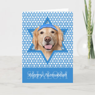 Hanukkah Star of David - Golden Retriever - Corona Holiday Card