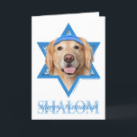 Hanukkah Star of David - Golden Retriever - Corona Holiday Card<br><div class="desc">What could make saying Happy Hanukkah more fun than having this Golden Retriever Dog wearing a Yamaka surrounded by the Star of David. This whimsical holiday design will be sure to delight your friends and family as well as other dog lovers. This design is available in over 100 Dog Breeds....</div>