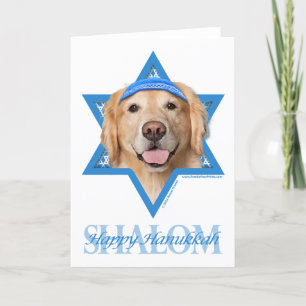 Hanukkah Star of David - Golden Retriever - Corona Holiday Card