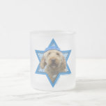 Hanukkah Star of David - GoldenDoodle Frosted Glass Coffee Mug<br><div class="desc">What could make saying Happy Hanukkah more fun than having this GoldenDoodle Dog wearing a Yamaka surrounded by the Star of David. This whimsical holiday design will be sure to delight your friends and family as well as other dog lovers. This design is available in over 100 Dog Breeds. If...</div>