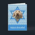 Hanukkah Star of David - GoldenDoodle Holiday Card<br><div class="desc">What could make saying Happy Hanukkah more fun than having this GoldenDoodle Dog wearing a Yamaka surrounded by the Star of David. This whimsical holiday design will be sure to delight your friends and family as well as other dog lovers. This design is available in over 100 Dog Breeds. If...</div>