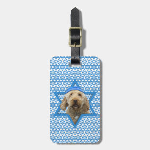 Hanukkah Star of David - GoldenDoodle Luggage Tag