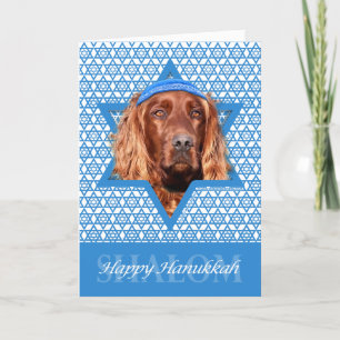 Hanukkah Star of David - Irish Setter Holiday Card