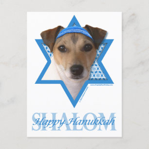 Hanukkah Star of David - Jack Russell Terrier Holiday Postcard