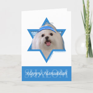 Hanukkah Star of David - Maltese Holiday Card